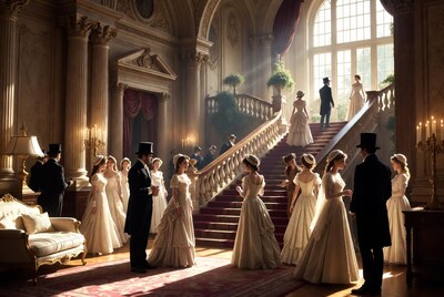 Victorian Ball Gowns in Grand Ballroom