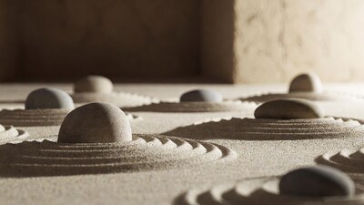 Rocks in Zen Sand Garden