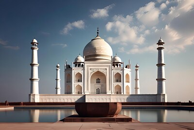 Taj Mahal Reflecting in Pool