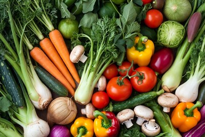 Fresh Mixed Vegetables Top View