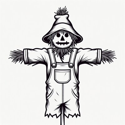 Scary Scarecrow Illustration