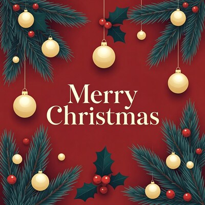 Merry Christmas illustration with ornaments