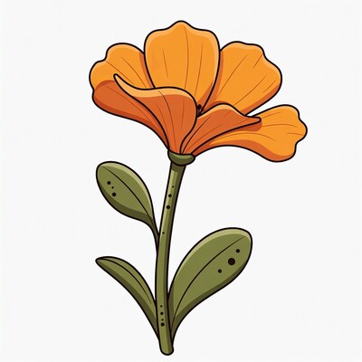 Orange California Poppy Flower Illustration