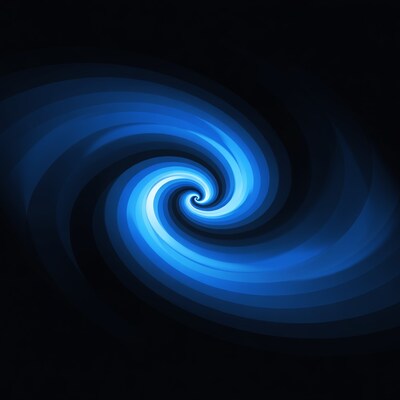 Blue Spiral Vortex on Black