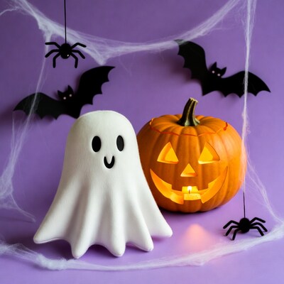 Ghost and Jack-o-Lantern Halloween Display