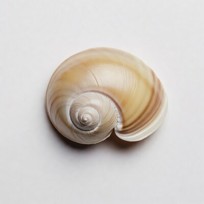 Spiral Seashell on White Background