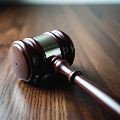 Wooden Gavel on Table