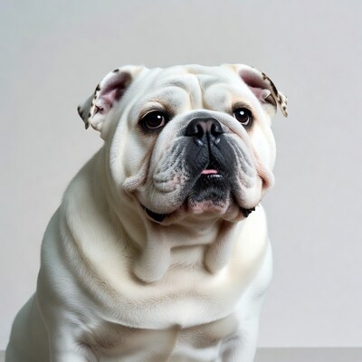 White English Bulldog close-up