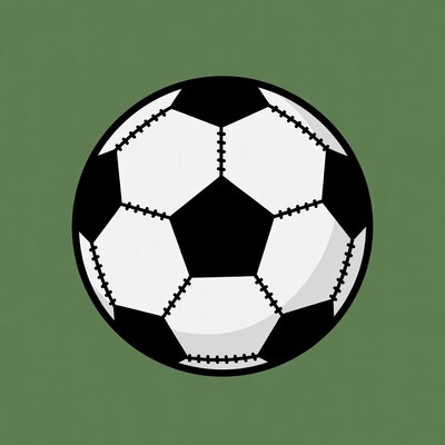 Soccer Ball on Green Background
