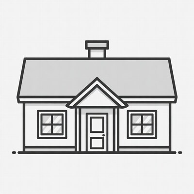 Simple house line illustration