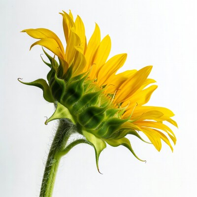 Sunflower on white background