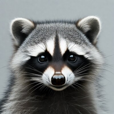 Closeup of cute raccoon face