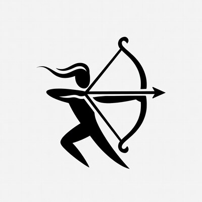Woman shooting bow and arrow