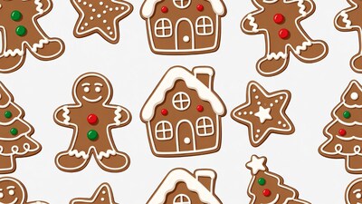 Gingerbread Cookies Seamless Pattern