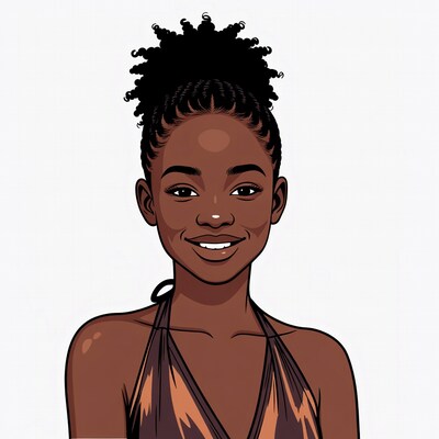Smiling African-American woman illustration