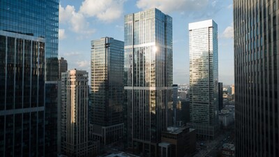 Modern Glass Skyscrapers in City Skyline