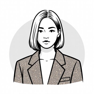 Asian woman in blazer illustration