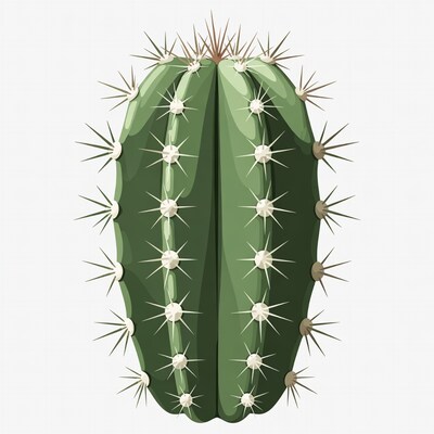Green spiny cactus illustration