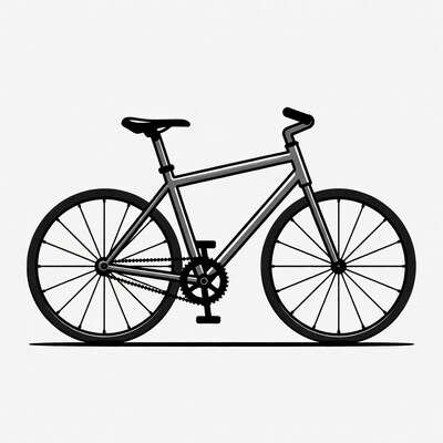 Gray fixie bicycle illustration