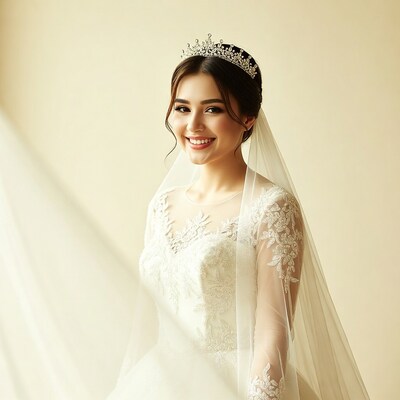 Bride with tiara and veil