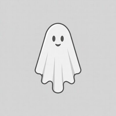 Cute smiling ghost illustration