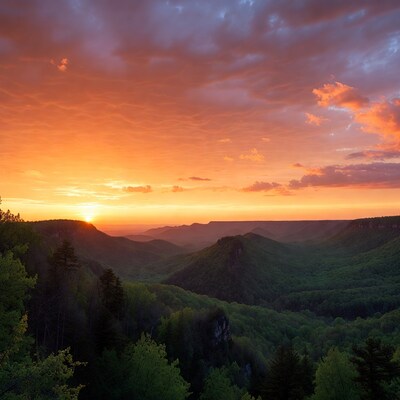 Sunset over Green Mountain Valley