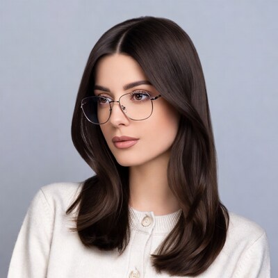 Woman in glasses with long brown hair