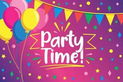 Party Time Balloons Illustration