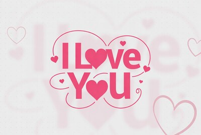 I Love You with Pink Hearts