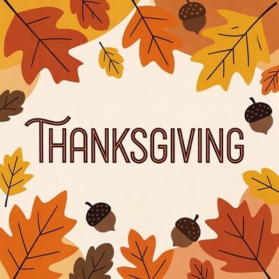 Thanksgiving Leaves Acorns Illustration
