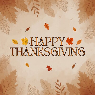 Happy Thanksgiving Autumn Leaves