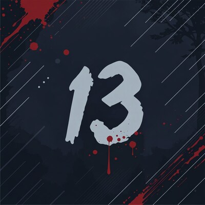 Number 13 with blood splatters