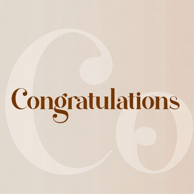 Elegant Congratulations Text Illustration