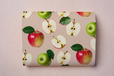 Red Green Apple Slices Pattern