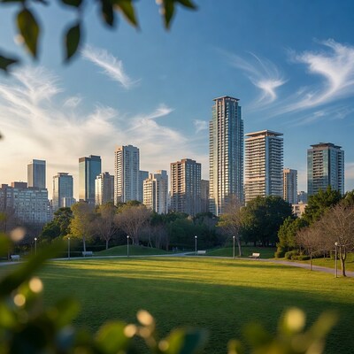 City Skyline over Green Park