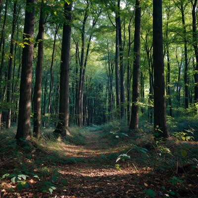 Forest Path Sunlight Trees