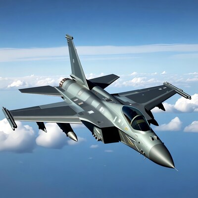 F-16 Fighter Jet Flying in Sky