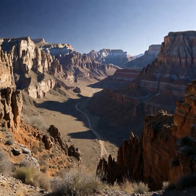 Grand Canyon Winding Dirt Road