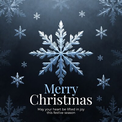 Merry Christmas Snowflakes Greeting Card