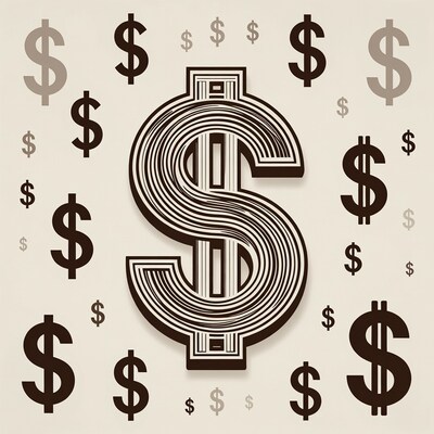 Large Dollar Sign with Floating Dollars