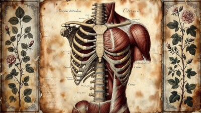 Vintage Anatomy Torso Illustration