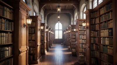 Grand Wooden Library Hall