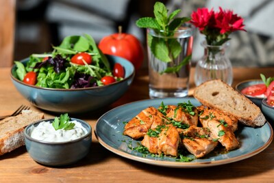 Grilled Chicken with Salad and Yogurt