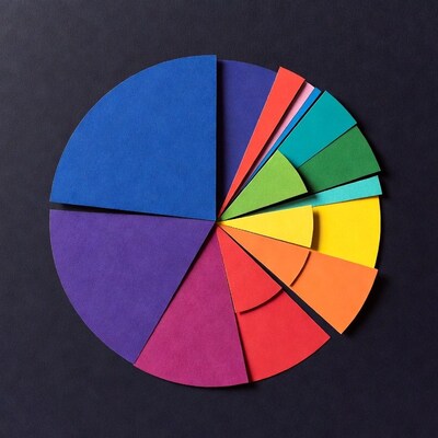 Colorful Paper Pie Chart