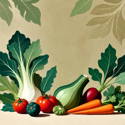 Fresh vegetables with green leaves