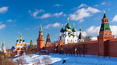 Moscow Kremlin in Winter Snow