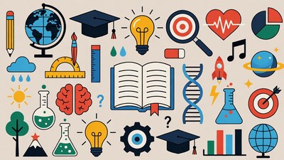 Colorful Education Icons Illustration