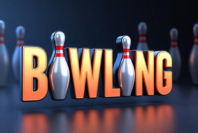 3D Bowling Text with Pins