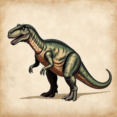 Toy Allosaurus Dinosaur Illustration