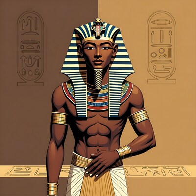 Muscular Egyptian Pharaoh Illustration